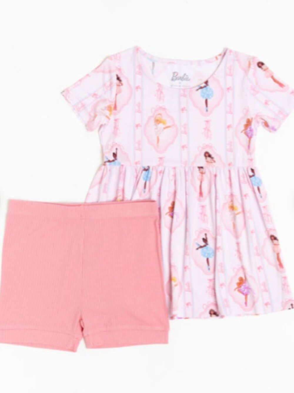 Barbie Ballet Short Sleeve Empire Waist Top & Shorts Set - 4T